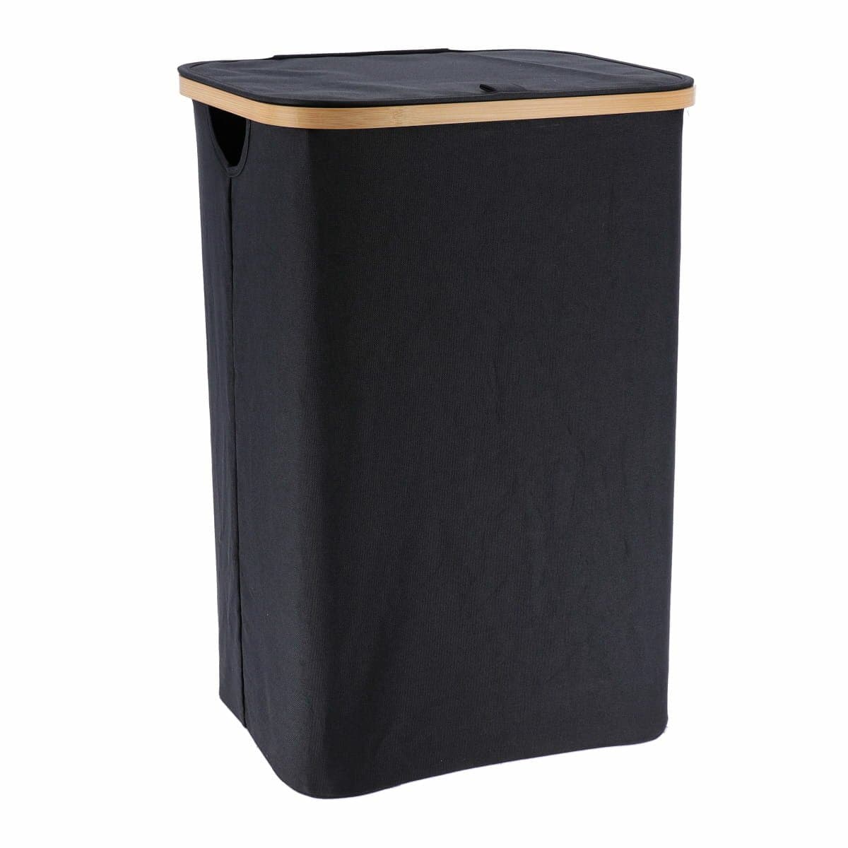 Tendance Wasmand met deksel - bamboe hout - 70L - zwart - 60 x 40 x 30 cm - was sorteren — afbeelding 1