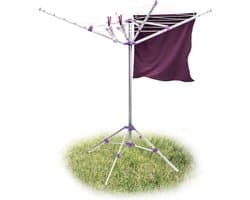 Thuys – Droogmolen – Met Voet – Voor Camping en Thuis – Wasrek Staand – Droogrek Inklapbaar – Stabiel – Zilver