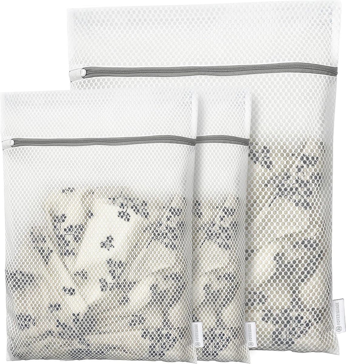 Waszakken - Wasnetten - 1 Set van 3 - 30x40cm *2 & 40x50 cm *1 - Bescherm je Wasgoed en Wasmachine - Wit — afbeelding 1