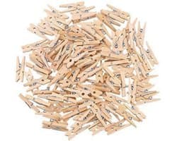 100 stuks natuurlijke kleine houten wasknijpers - decoratieve wasknijpers - mini natuurlijke decoratieve wasknijpers - voor doe-het-zelf - kleine houten wasknijpers voor foto's fotowand