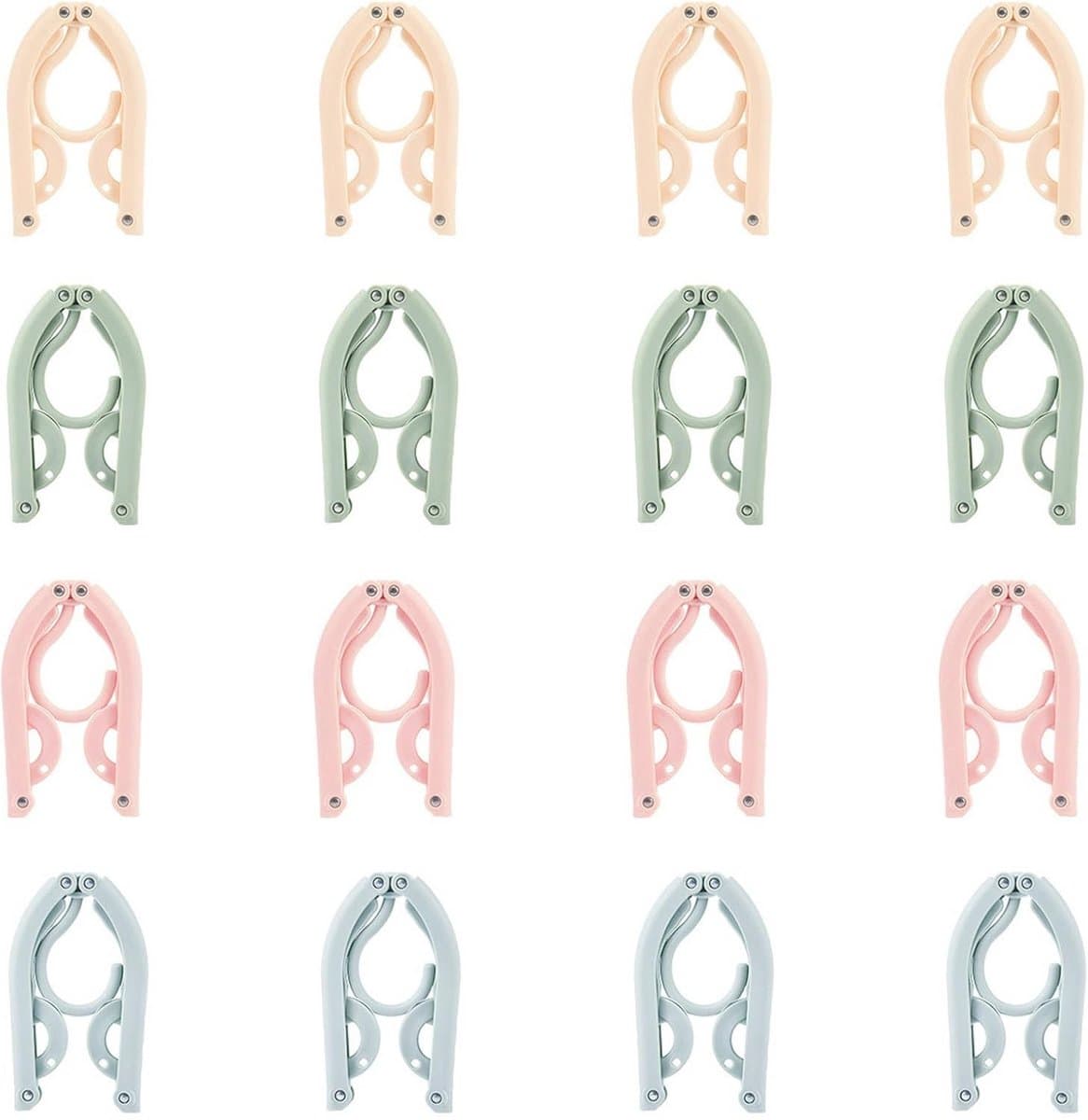 16 Opvouwbare Reiskleerhangers - Multifunctionele Hangers Voor Reizen, Camping, en Thuis — afbeelding 1