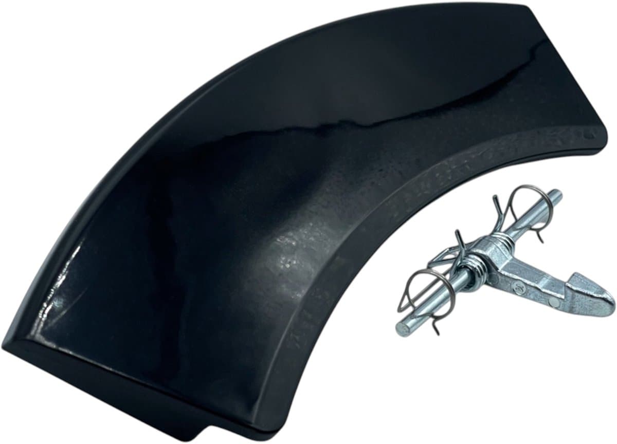 Fixem® Deurgreep set geschikt voor AEG, Electrolux 4055271565 - Wasmachine greep Compleet met haakje, as en veertjes - Zwart - 1 Stuk — afbeelding 1
