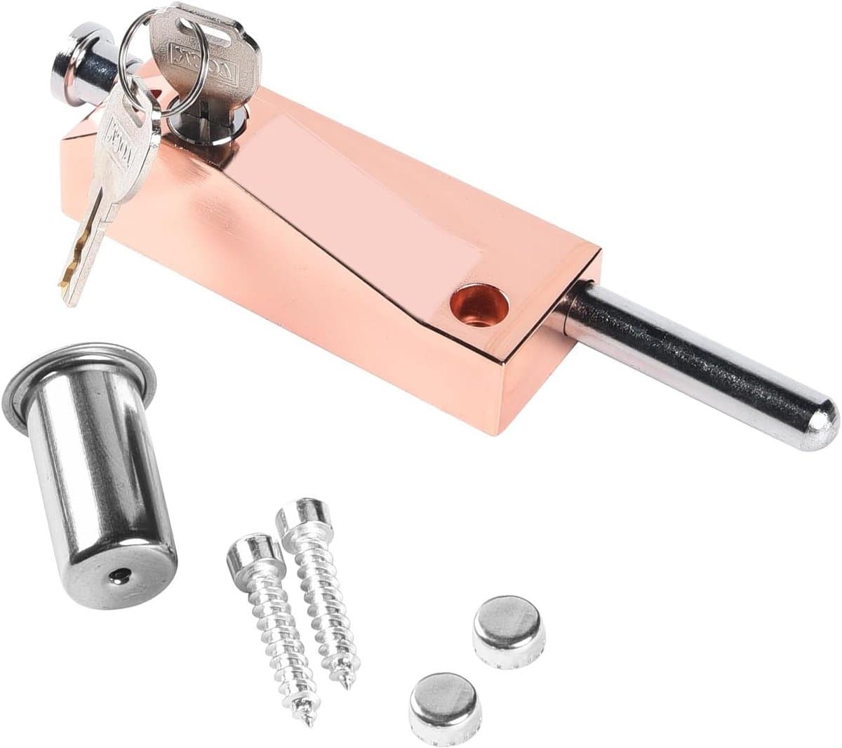 Multifunctional Garage Door Lock Universal Door Lock 2 Keys - Rose Gold, Indoor & Outdoor Delivery — afbeelding 1