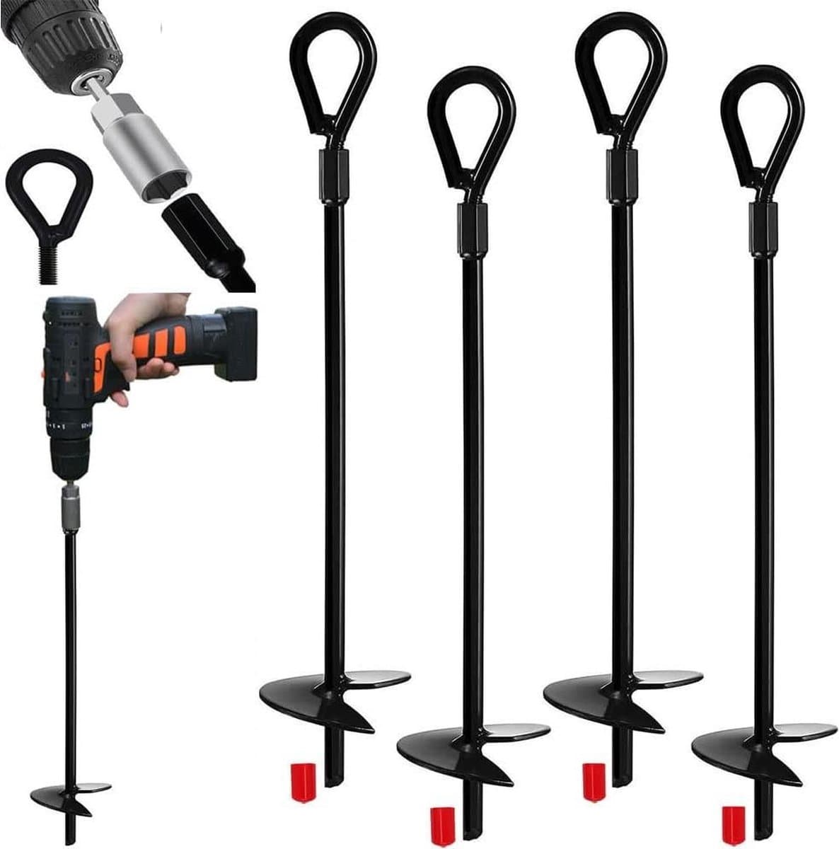 15 Inch/38 cm Heavy Duty Grondanker voor Shelters Luifels Tenten Schommelsets Trampolines - 4-pack Adapter Niet Inbegrepen — afbeelding 1