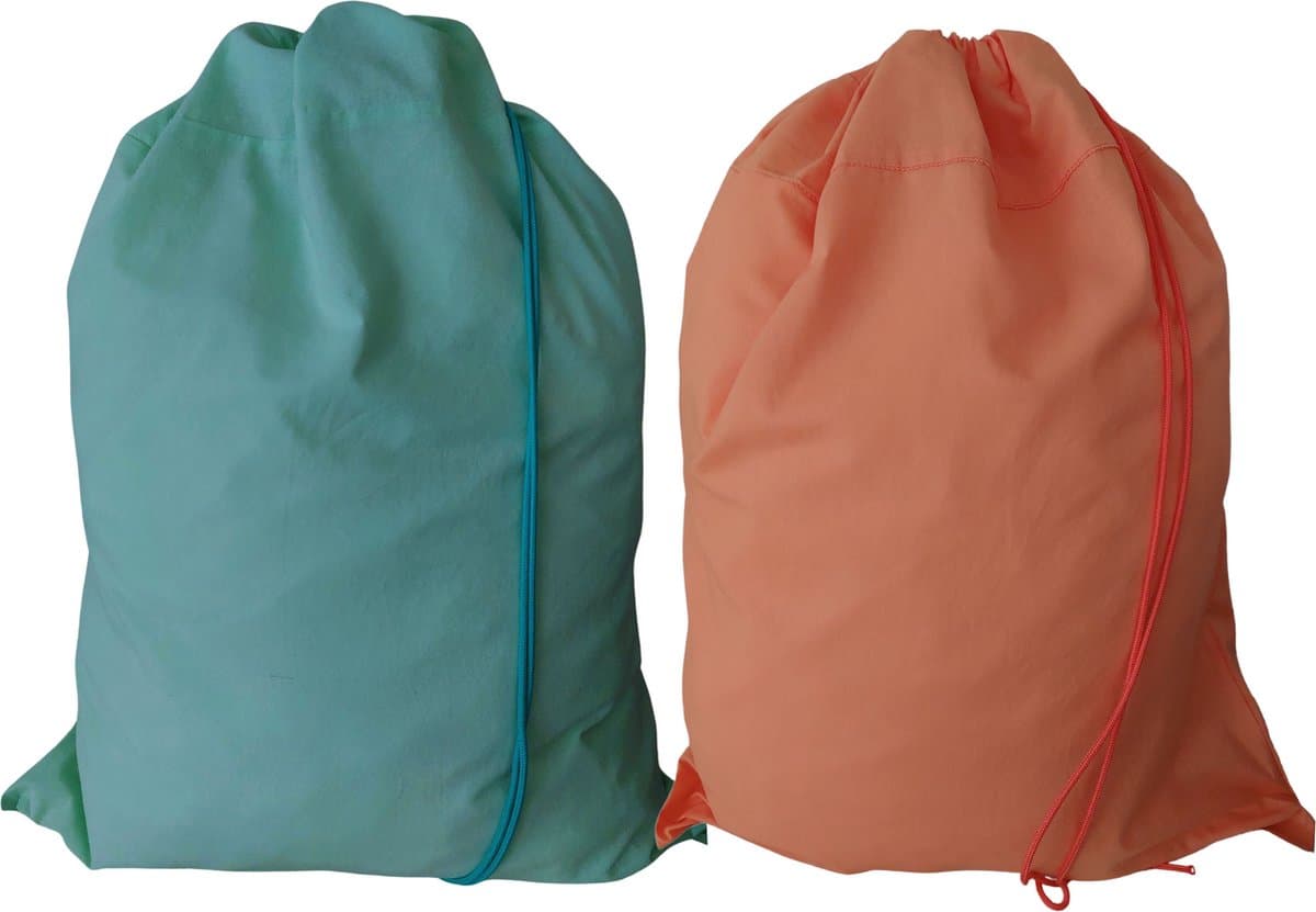 Bluvardi katoenen waszakken set van 2 stuks - XXL -green - orange — afbeelding 1