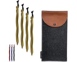25-cm grote haringen voor tenten met unieke stabiliteit - verpakking van 6 of 8 stuks met tas en reflecterend koord - camping grondankers - aluminium goud