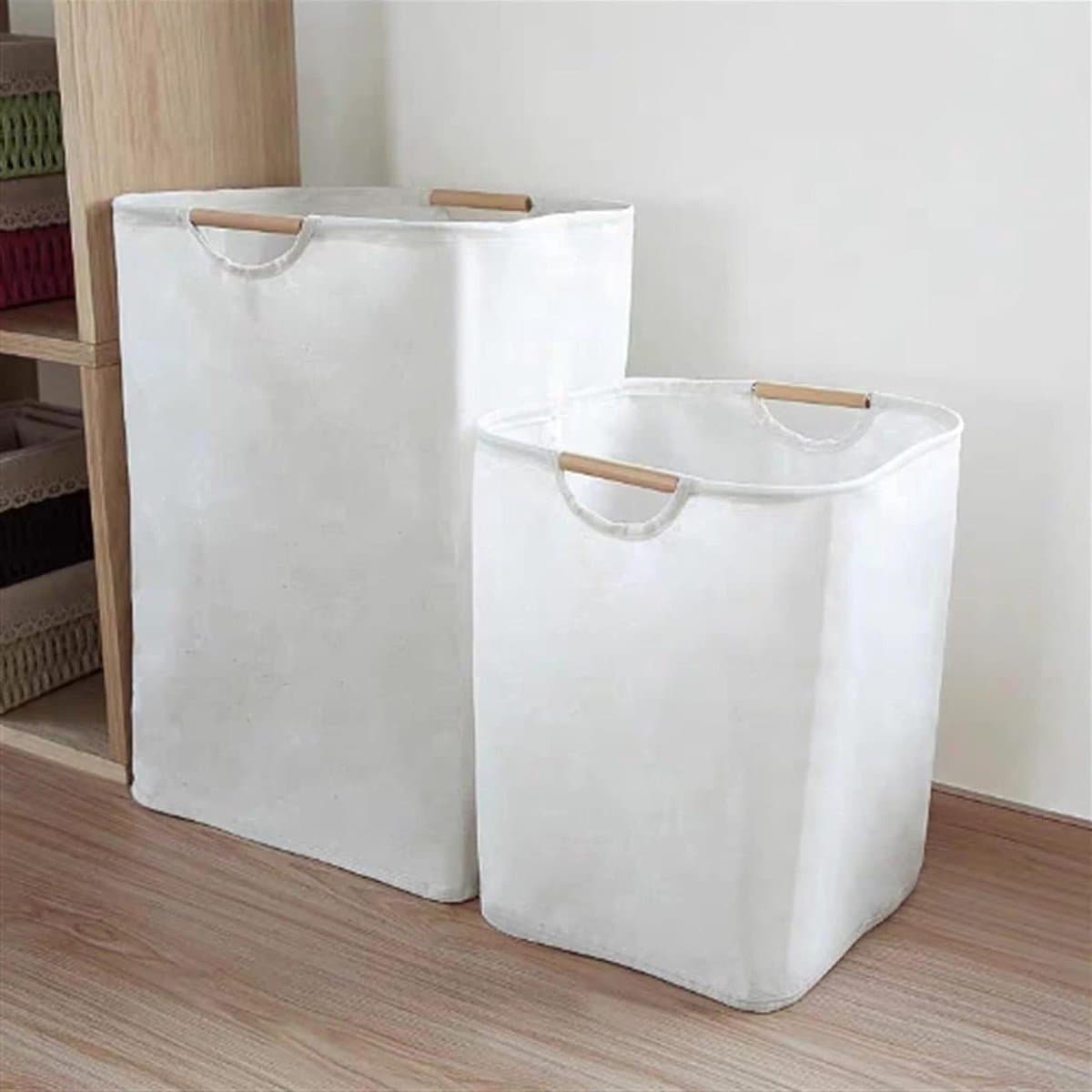 Opvouwbare mand - Kleding opberger - Huishoudelijk opbergen - Grote capaciteit - 30x30x40cm - Wit — afbeelding 1