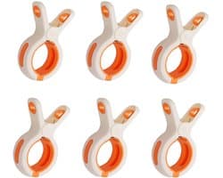 Dailygoods- Wasknijpers Groot - Winddichte Handdoekclips - 6 Stuks - Antislip - Geschikt voor Strandstoel - PP-Materiaal - 10,6 x 6 cm - Handdoekclip