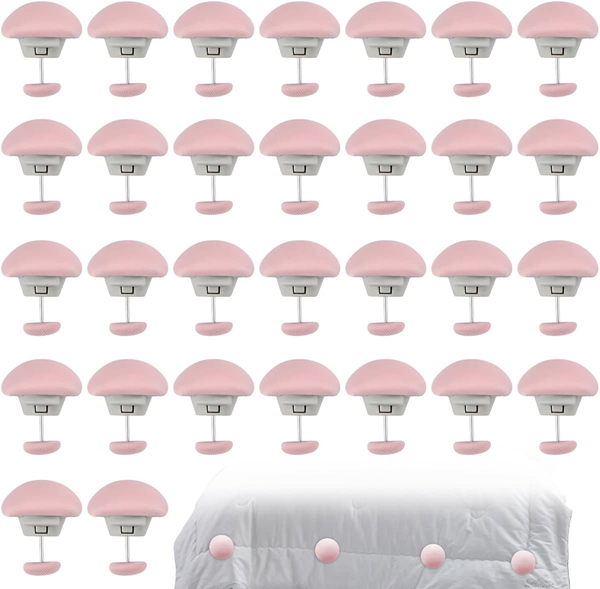 Dailygoods- Dekbedovertrekset 30 stuks - Dekbedclips voor dikke dekbed - Quiltbevestiging - Robuuste deknaalden - Voor dekbedden en lakens - 32 x 26 mm — afbeelding 1