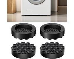 Anti Trillingsmat Wasmachine - en Wasdroger - Geluidsdempende Antislip Mat - Rubber Mat Trillingsdempers - Trillingsdempers wasmachine – Extra dik - Voetjes wasmachine & droger - Wasmachine demper – Anti trillings - vibratie - dempers pads – Antislip
