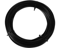 Waslijn Staalkabel - Kledinglijn Kabel - Buiten Droge Kleding - Roestvrij PVC Coating - 25 meter - Zwart