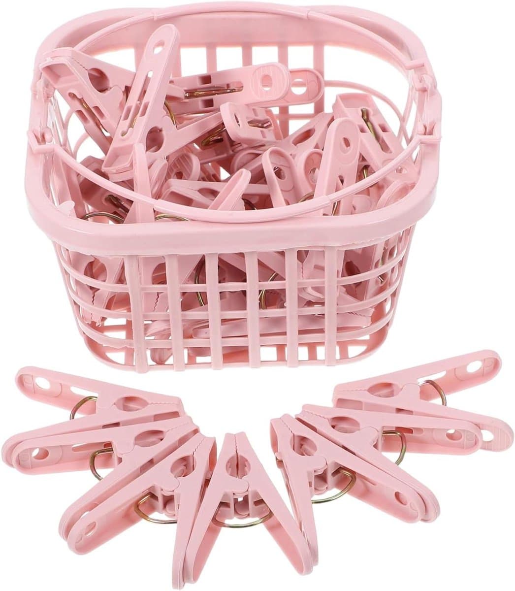 Wasknijpers set - Kledingclips Handdoekclips - Kleding Droge - Antislip Grip - 30 Stuks - Roze — afbeelding 1