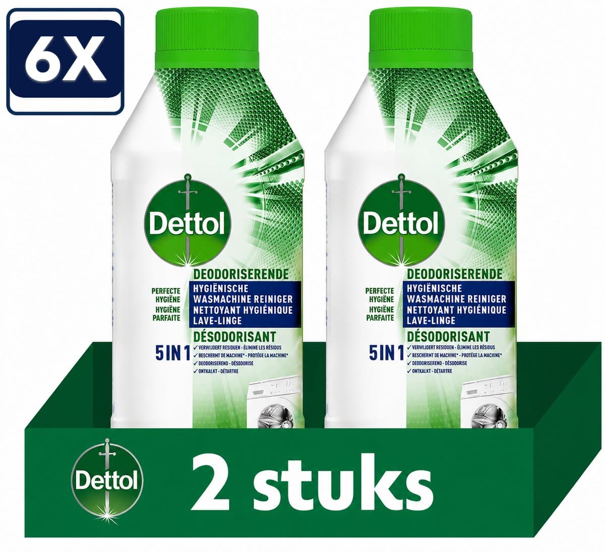 6 x Dettol Hygiënische Wasmachine Reiniger - 2x250ml — afbeelding 1