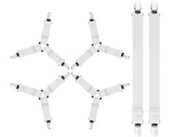 BRENZOOS - Verstelbare Bedlakclips 6 Stuks voor Stabiliteit van Beddengoed