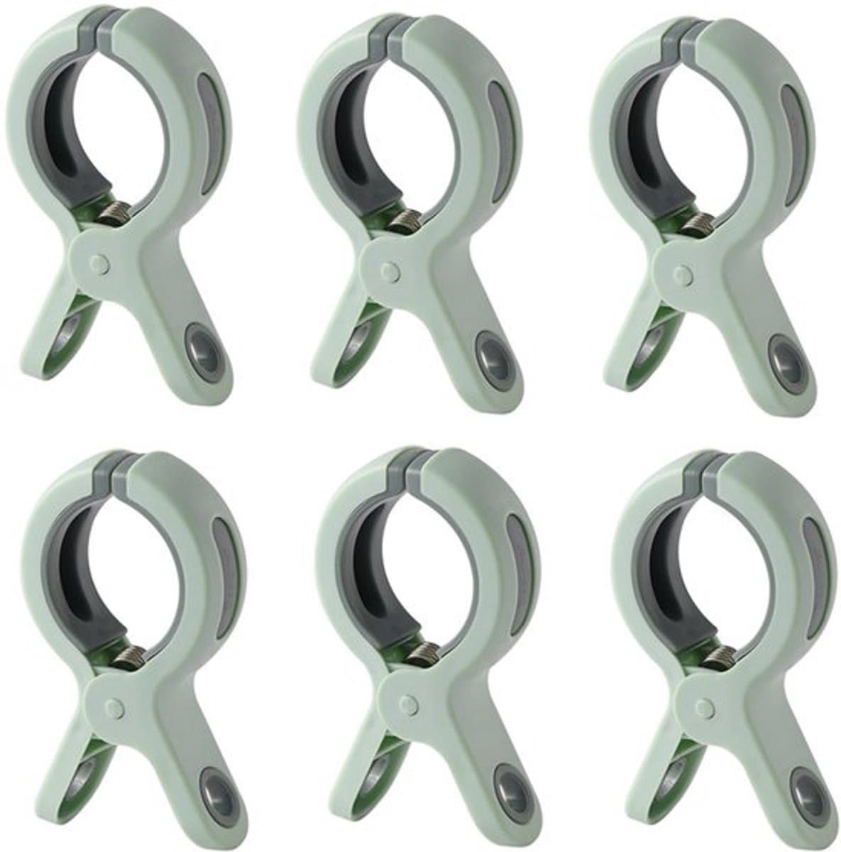6 stuks Strandhanddoekclips - Plastic Quiltclips - Knijpers - Grote Wasknijper Handdoekknijpers - Winddicht - Groen - Voor dagelijks wasgoed, strandhanddoek, badhanddoek, beddengoed en dikke kleding — afbeelding 1