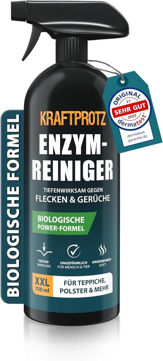 KRAFTPROTZ Enzymreiniger – 750 ml – Geur- & Vlekverwijderaar Spray – Voor Bank, Tapijt, Matras, Auto & Huisdierenvlekken — afbeelding 1