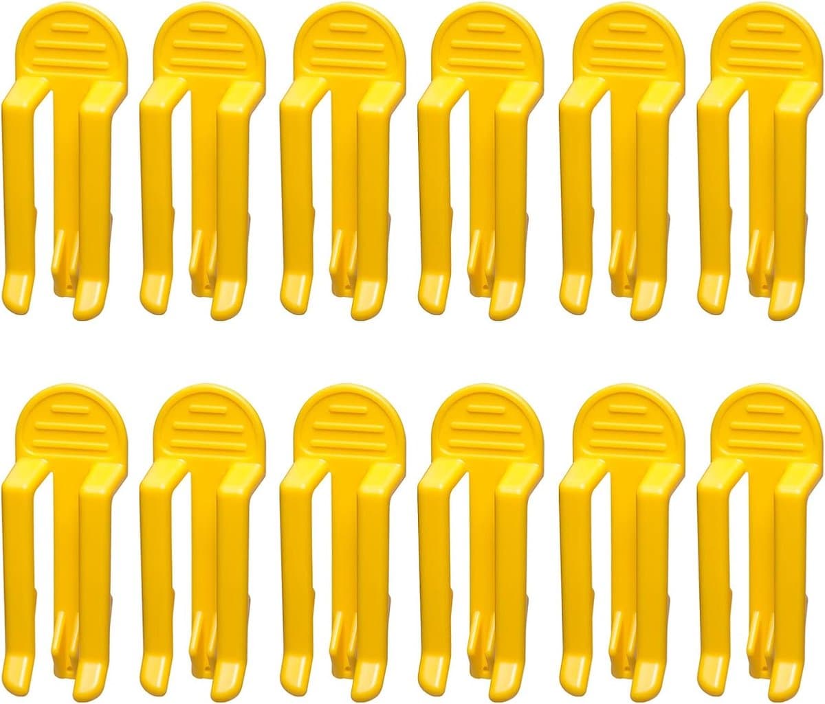 Afvalzak Klemmen - Prullenbak Clips - Afval Bak - Voorkomt Afglijden - 12 Stuks - Geel — afbeelding 1