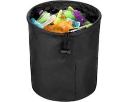 Opbergmand Kleding - Wasknijperzak - Wassen Ophangen - Met Karabijnhaak - XXL Capaciteit - Zwart