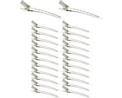 Haarspelden - Verdelingsklemmen - Professionele Styling - Antislip Ontwerp - 24 stuks 9 cm - Zilver