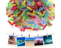 Transparante mini wasknijpers, 100 stuks kleine clips voor foto's, knutseldecoratie en DIY projecten (3 * 25mm)