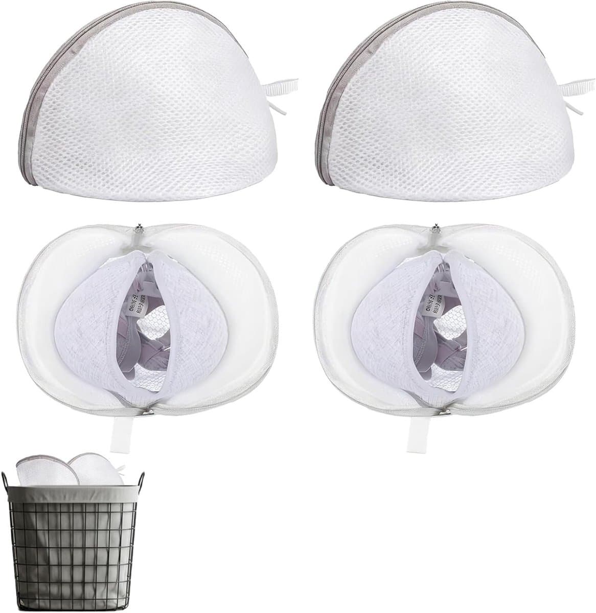 Set van 4 Wasnetten voor Bh's en Ondergoed - Herbruikbare Waszakken met Rits voor Kleding, Sokken en Delicate Was — afbeelding 1