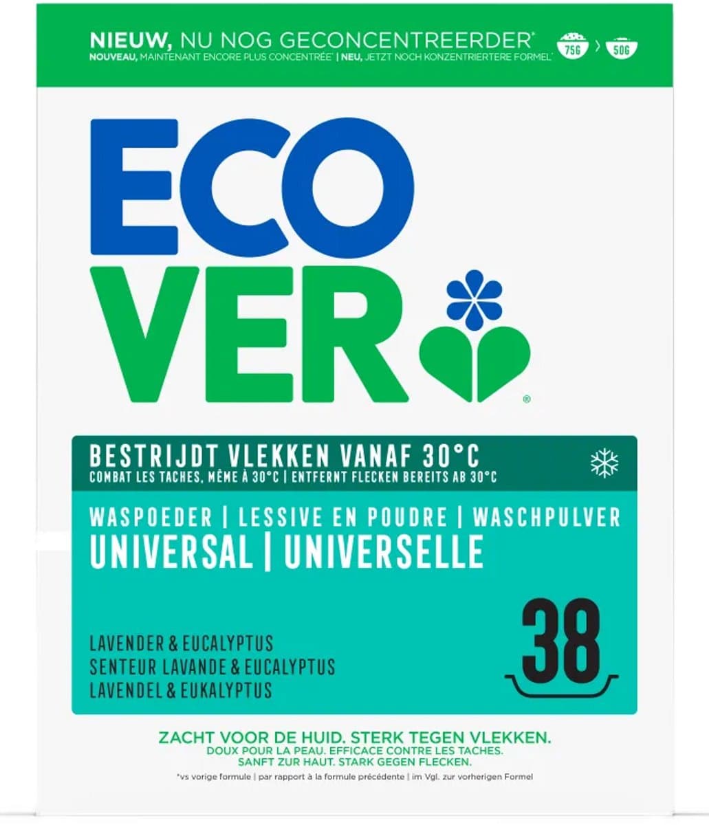 Ecover Waspoeder Universal 38 Wasbeurten - 1,9 kg — afbeelding 1