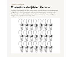 Dailygoods- Gordijnclips Roestvrij staal - Gordijnringen - Gordijnhaken metaal - Klemmen - Fotoclips - 100 Stuks