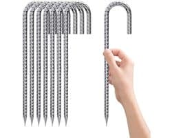 Grondankers - Tentharingen - Tent Vastzetten - Verzinkt Staal - 30 cm - Zilver