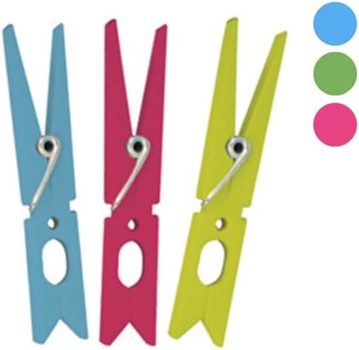 10 Stuks Wasknijpers Set in Blauw, Fuchsia en Groen — afbeelding 1
