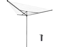 Brabantia Essential Droogmolen - met Betonanker - 30 m - Metallic Grey