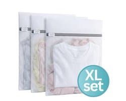 RENALUX - Waszakjes met Rits - Waszakken voor Wasgoed - Waszak - Laundry Bag - Waszakje Lingerie - Waszakjes Groot - Waszak Groot - Wasnet - Wasnetten - Waszakken met Rits - 3 Stuks - 30 x 40 cm