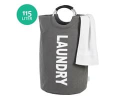 Wonair Wasmand – Waszak – Opvouwbaar – 115L – Donkergrijs