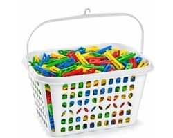 Plasticforte Knijpermandje - wit - 20 x 25 cm - kunststof - wasknijpertasje/knijperzak