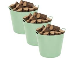 Excellent houseware Flexibele kuip / emmer - 3x - mint groen - 27 liter - kunststof - 42 x 35 cm — afbeelding 1