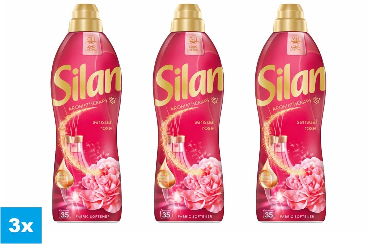 Silan Aromatherapy Sensual Rose Wasverzachter – 3 x 770 ml – 105 Wasbeurten – Langdurige Geur – Voordeelverpakking — afbeelding 1