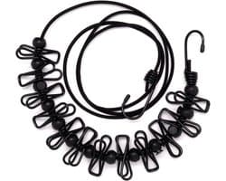 Draagbare Intrekbare Waslijn met 12 Kledingclips voor Binnen en Buiten