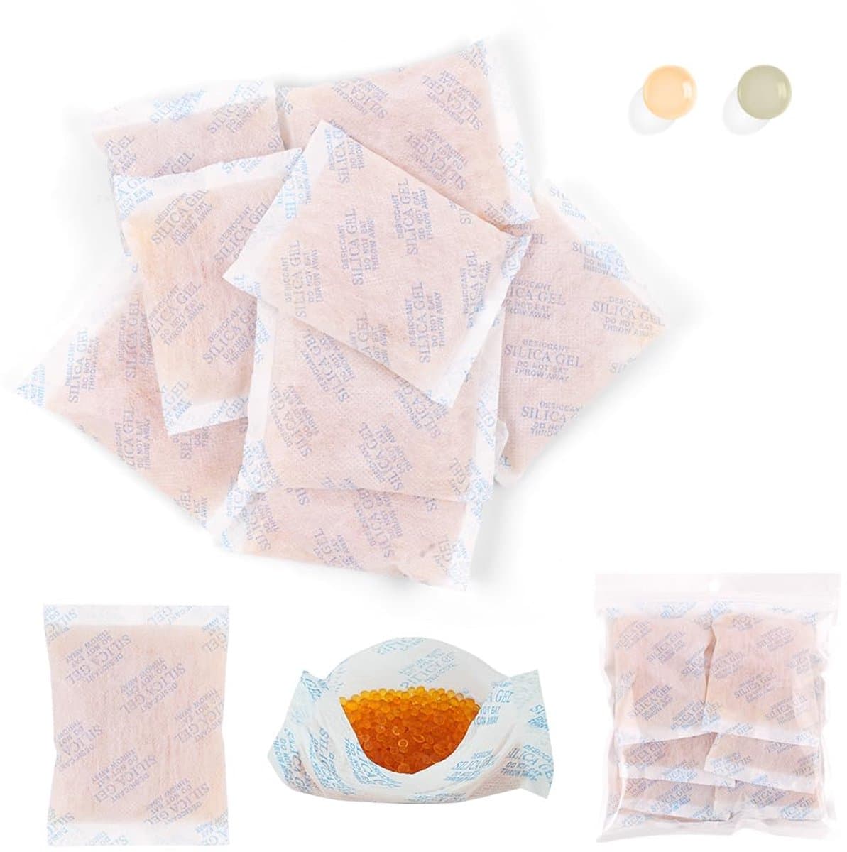 Gel Regenerable Desiccant,50 g x 8 stuks Silica Beads Orange,Silica Gel Beads,Silica Gel Dehumidifier,voor kledingkast Auto-ontvochtiger — afbeelding 1