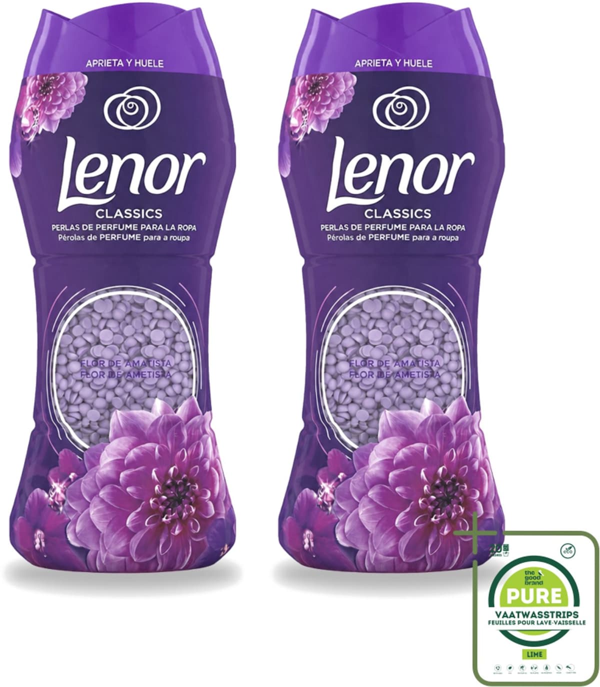 2 x Lenor Unstoppables – Geurbooster – Amethyst – 210 g - Grootverpakking - Vaatwasstrips - Geurbooster Was - Wasgeur - Wasgeur Intens - Wasgeur Langdurig - Wasgeur Amethyst — afbeelding 1