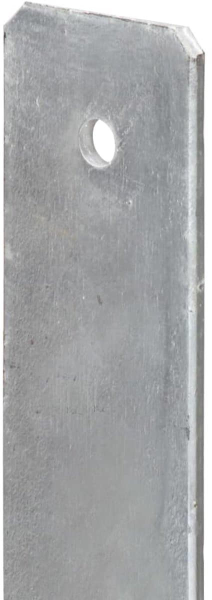 vidaXL - Grondankers - 6 - st - 14x6x60 - cm - gegalvaniseerd - staal - zilverkleurig — afbeelding 1