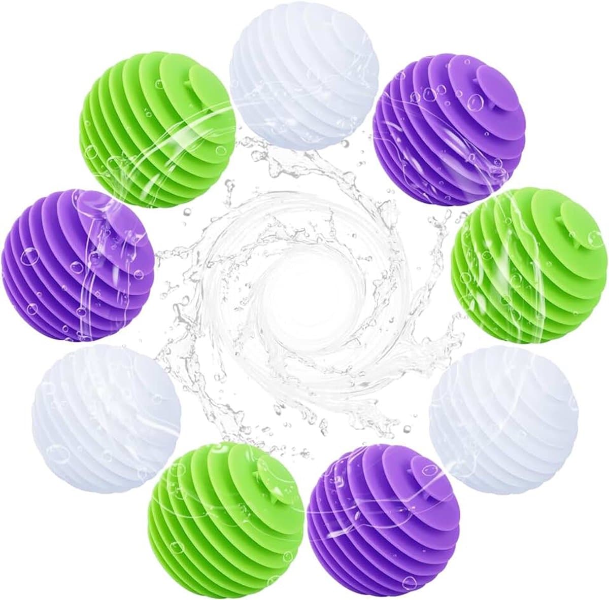 9 stuks drogerballen voor wasdroger, wasballen voor donsjacks, herbruikbare drogerballen, wasbal voor wasmachine, droger, ballen voor thuiskleding (groen, wit, paars) — afbeelding 1