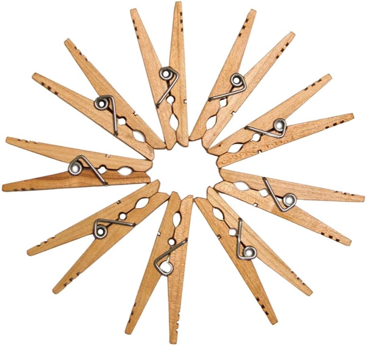 Wasknijpers - Kledinghangers - Kleding ophangen - Roestvrijstalen veer - 10 stuks - Natuurlijk — afbeelding 1