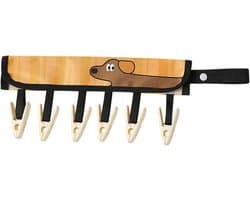 Opvouwbare waslijn - Reishanger met clips - Kleding drogen - Ruimtebesparend ontwerp - 386 x 192 cm - Bruin
