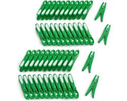 Wasknijpers Bloem, Extra Sterk, 48 Stuks, klassiek groen-wit | Made in France, UV- en weerbestendig, zachte grip zonder afdrukken, ook voor strandhanddoeken, voor binnen en buiten