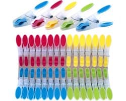 Wasknijpers Zonder Afdruk Kunststof, Weerbestendig en Kleurrijke Wasknijpers met Softgrip Clips voor Waslijn, Handdoek, Kleding, Sokken