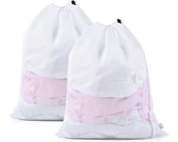 Set van 2 Fijne Mesh Waszakken met Trekkoord voor Wasmachine, Reizen en Studentenwoningen - Ideaal voor Kleding en Speelgoed
