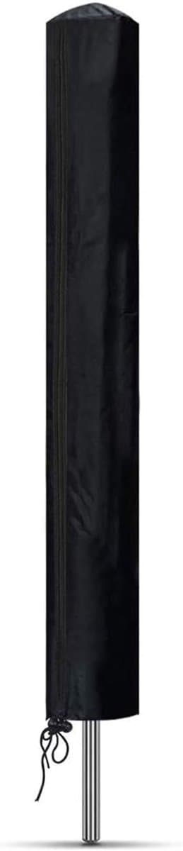 Droogrek voor buiten, draaibaar, 16 x 16 x 180 cm, beschermhoes voor droogmolen met ritssluiting, Oxford-stof, waterdicht, zwart — afbeelding 1