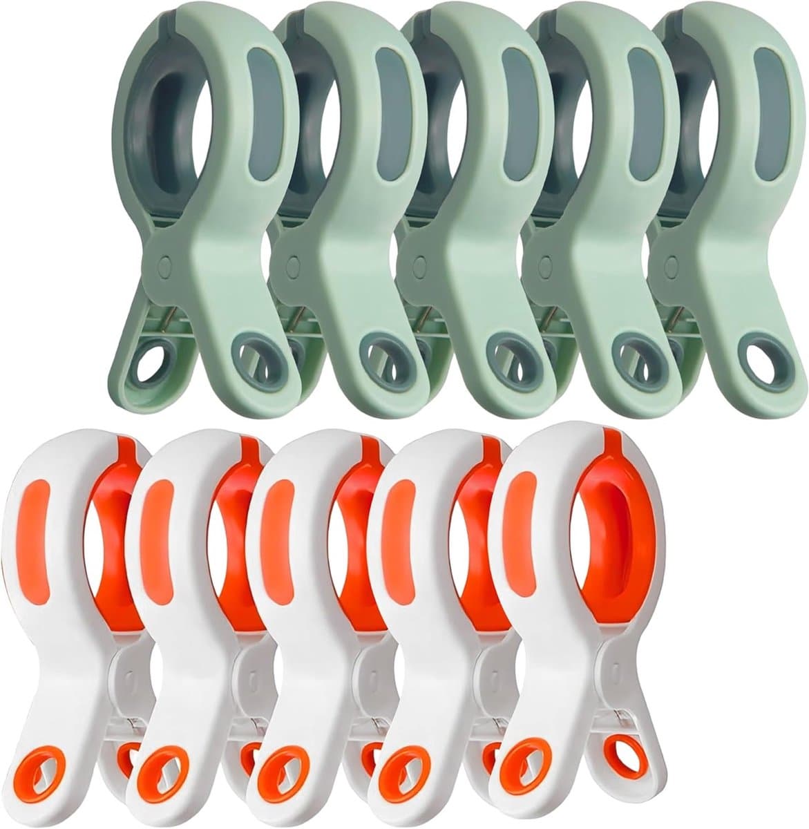 Grote Kledingknijpers voor Handdoeken en Strandstoelen - 10 Stuks Winddichte Kledingclips voor Buitengebruik en Touwtjes — afbeelding 1