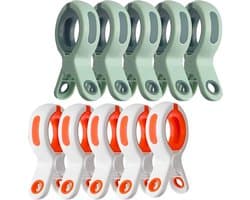 Grote Kledingknijpers voor Handdoeken en Strandstoelen - 10 Stuks Winddichte Kledingclips voor Buitengebruik en Touwtjes