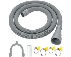 Dailygoods- Verlengslang 1 m - Universele Set - Verbindingsstuk - Klemmen - Hoekhouder - Flexibele Uitlaatverlengset - Afvoerslang