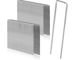 Dailygoods- Grondankers 50 Stuks - Roestvrij Staal - Gegalvaniseerd - Camping Haringen - Bevestigingshaken - 200 mm Lang - 40 mm Breed - Tuinnagels